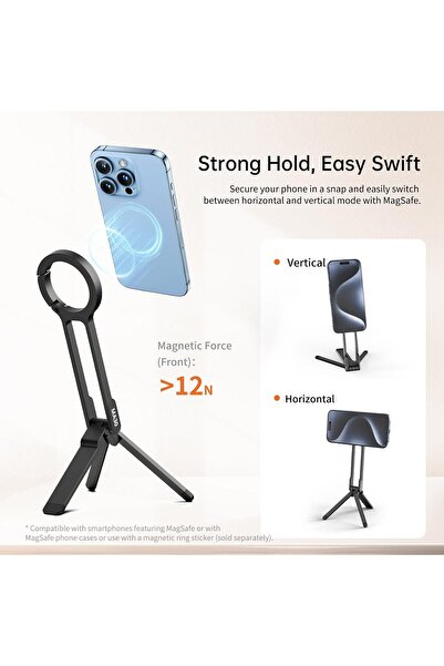 ulanzi MA30 Magnetic Phone Tripod Stand for iPhone (Black)