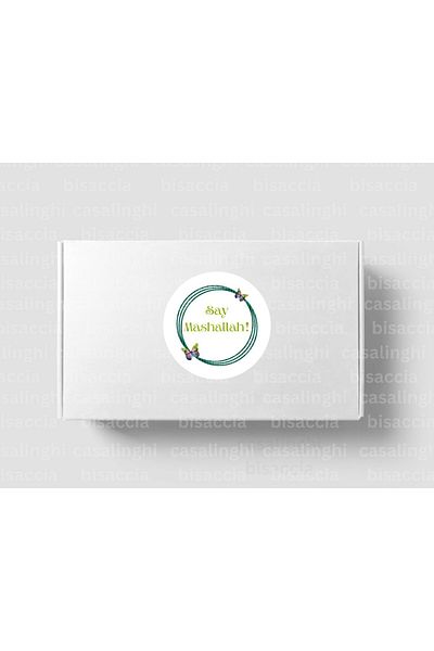CASALINGHI English Say Mashallah! Tag Round Matte Sticker Mashallah De Nazar Değün 4 cm (90 Pcs)
