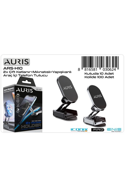 Auris H10 Manyetik Kablo Tutuculu Araç İçi Telefon Tutucu