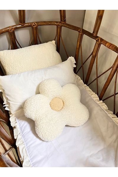 Cherry Bloom Cotton Daisy Plush Pillow