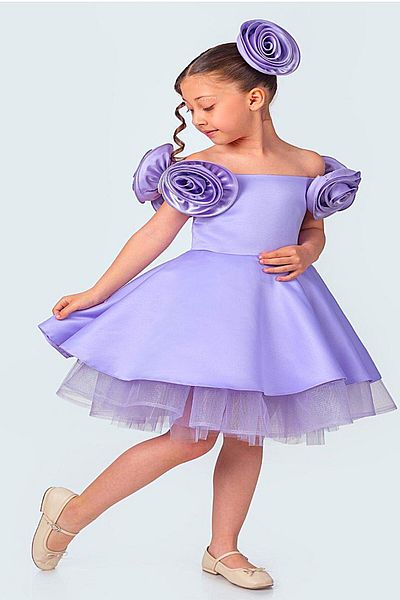 DeKuBaby Design special Mâneci Motiv trandafir, Cataramă, Fuste din tul Rochie de seară pentru fetiță-Rochie de petrecere-zi de naștere