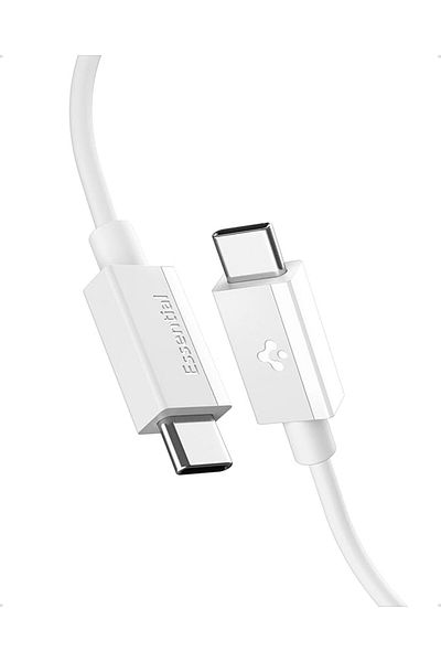 Spigen Spigen Essential USB-C to USB-C Cable [1 Meter] 3.3 Feet Fast Charging 60W 10,000+ Bends – White
