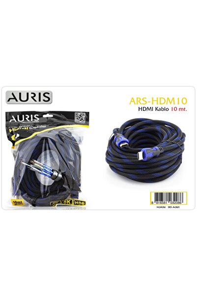 Auris ARS-HDM10 10 mt Örgülü 8K HDR HDMI Kablo