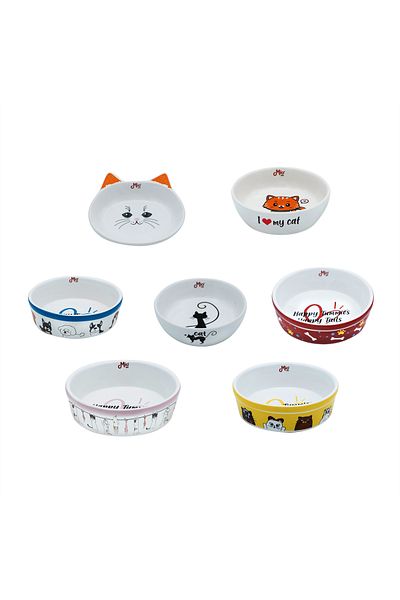 MİO Ceramic Bowl❤️ Mio, Fluffy Blue, V=400 ml, Dog and cat food bowl, ø=150mm, hext=55mm