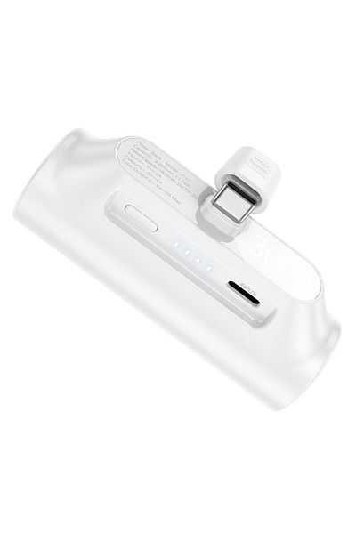 REDz Accessories External Battery, 3000 mAh, USB Type-C Connector, Hoco J147, Compatible iPhone/Android, White