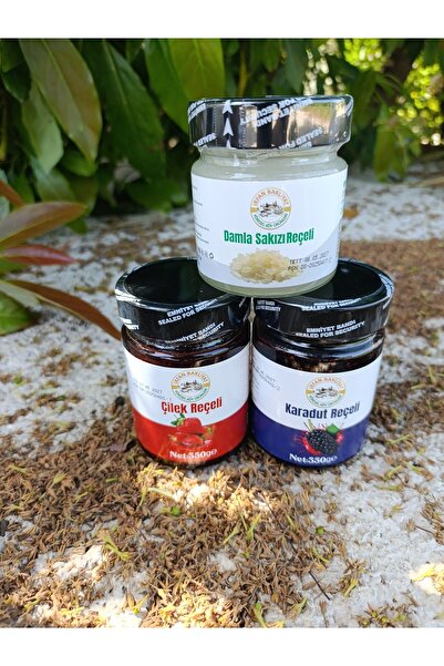 irfan bakliyat Çilek(350 GR)karadut(350 GR) Ve Damla Sakızı Reçeli (230GR)