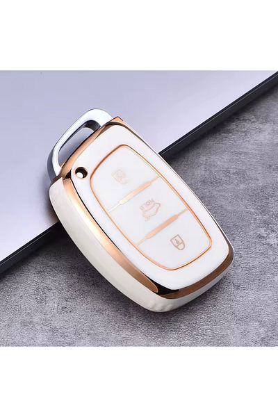 YıldızTuning Hyundai Tucson Key Case Cover White-Gold