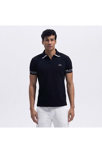 Ellesse Em375-Bk Polo Neck Men's T-Shirt - Black
