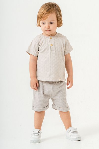 bombe Baby Kids Gray Cotton 2 Piece Set First I'M Trend Fashion Bottom Top Set