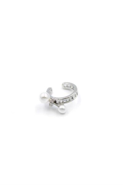 MR RZN STORE Cartilage Earrings with Pearls - Silver