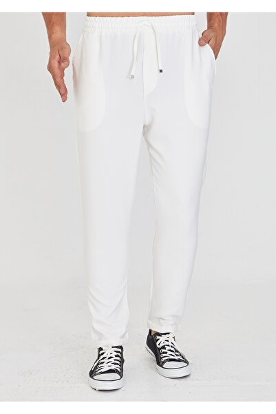 ZİNOX Men's Elastic Waist Lace-Up Double Leg Slim Fit Jogger Trousers