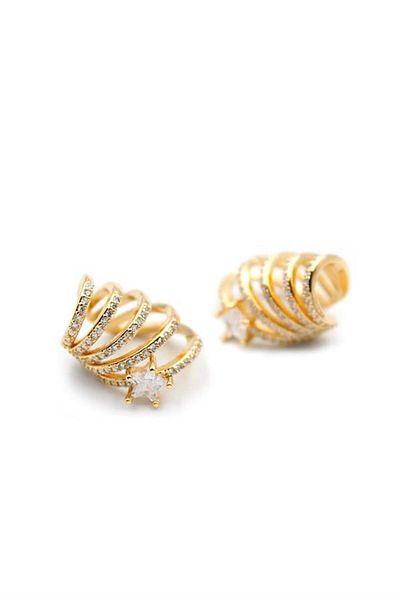 MR RZN STORE 2-Piece Cartilage Earrings - Gold