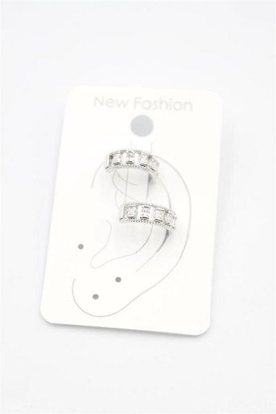 Royaleks 2 Pieces of Stoned Cartilage Earrings - Silver