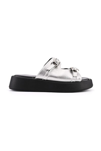 Tmall Papuci Casual De Dama,Din piele ecologica,SA35,Argintiu