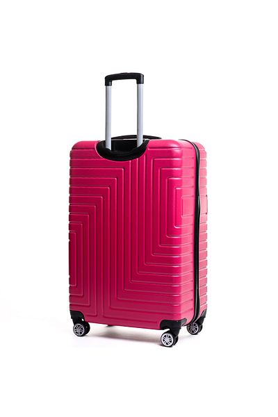 Travel POLO Medium trolley, TRAVEL POLO, 67x41x29cm, A1004, checked luggage. ABS suitcase, Fuchsia