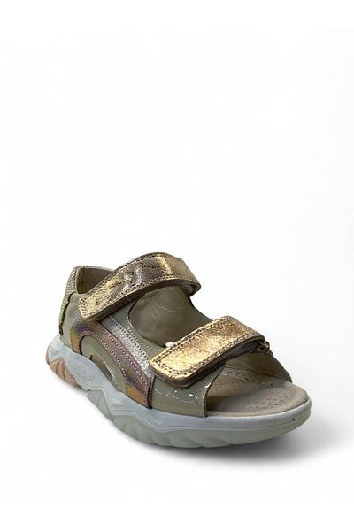 Tuğba Ortopedi 283 Orthopedic 100% Khaki Leather Girls Powder Corset Sandals