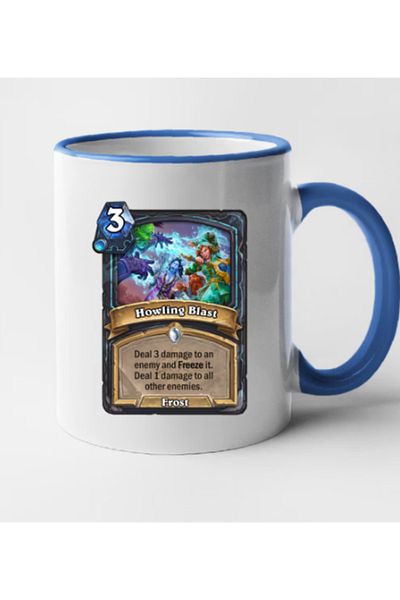OEM Cană personalizată cu mâner albastru HearthStone - Howling Blast, INOVATIX®. 330ml