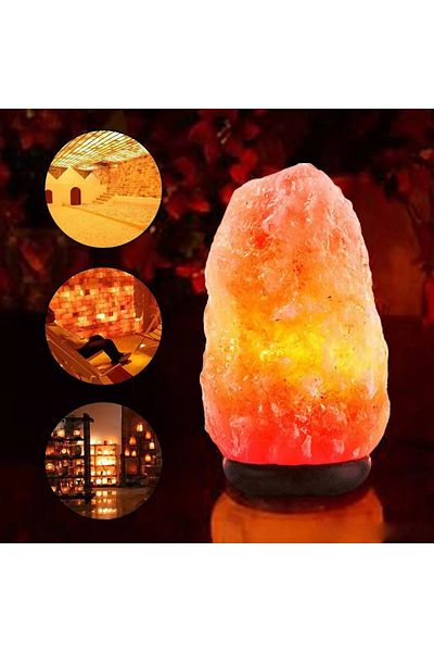 Happy Light Himalayan Salt Lamp with Dimmer Switch for Brightness Control 100% Natural and Handmade with Wooden Base