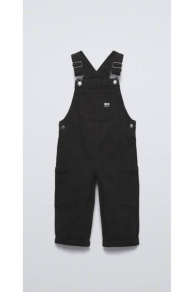 Karan Kids New Season Unisex Kids Black Denim Salopet