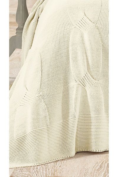 DOUX HOME Elite Knitwear Pompom Bedspread - 220X240 (Bone)