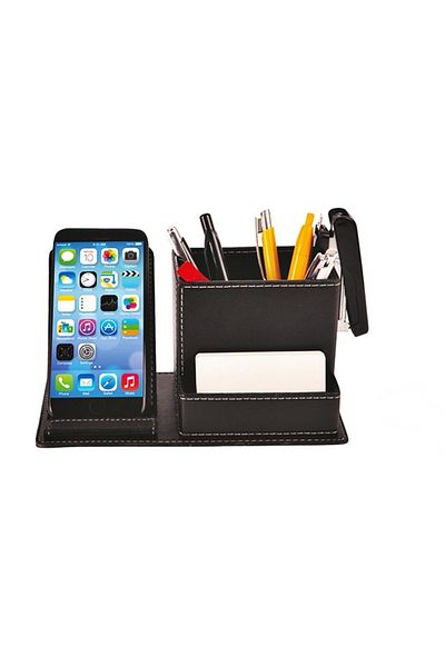 Boldy Desktop Phone Stand & Pen Holder - Office Desktop Set-Phone Holder, Pen Holder, Card Holder Office Set