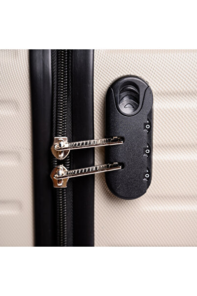 Travel POLO Medium trolley, TRAVEL POLO, 67x41x29cm, A1004, checked luggage. ABS suitcase, Cream