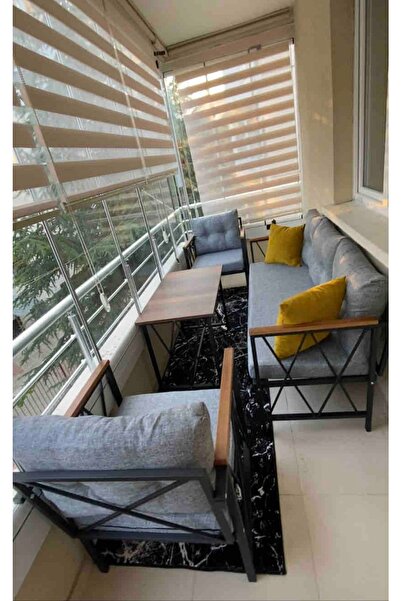 Sosyal Medya Dekorasyon Balkon, Cafe, Bahçe, Cafe Oturma Grubu 3+1+1