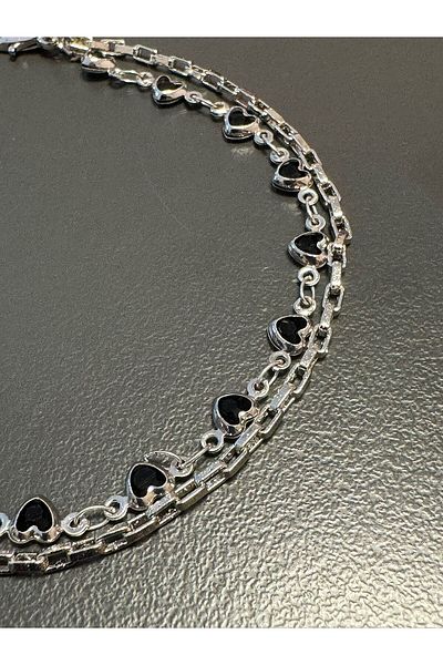 MR Black Heart Figure Double Bracelet
