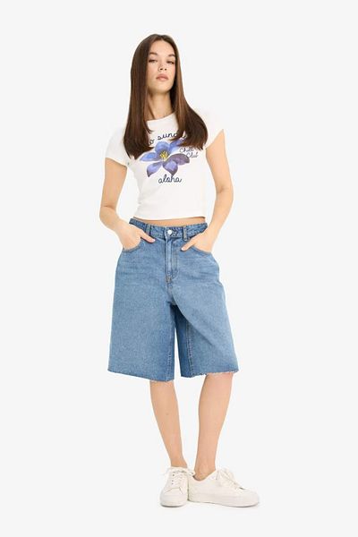 DeFacto Tricou cu mânecă scurtă cu gât turnat și imprimat F1773ax25sm