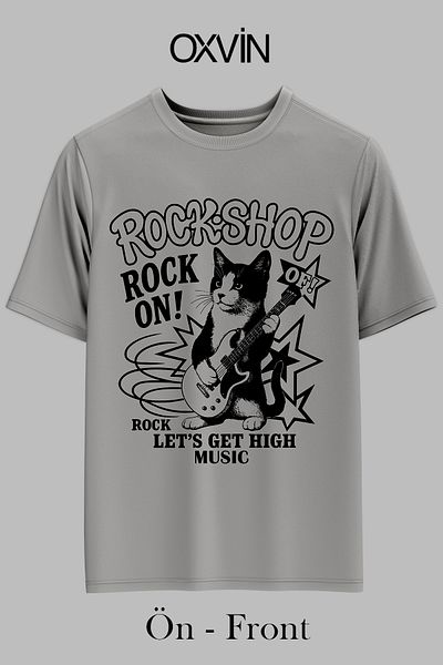 OXVİN ΜΟΥΣΙΚΗ ROCK-SHOP Τυπωμένο μπλουζάκι Unisex OVERSIZE (ΧΑΛΑΡΗ ΕΦΑΡΜΟΓΗ)