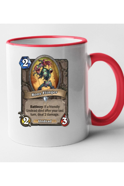 OEM Cană personalizată HearthStone cu mâner roșu - Bone Flinger, INOVATIX®. 3...