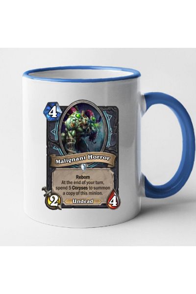 OEM Cană personalizată cu mâner albastru HearthStone - Horror Malign, INOVATIX®. 330ml