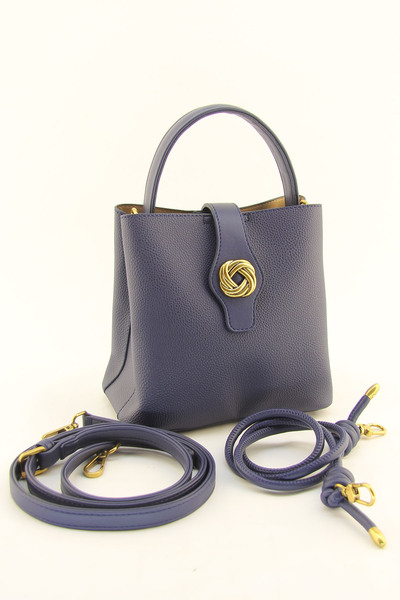 HNB Women's Navy Blue Multi-Eye Three-Strap Medium Size Bag