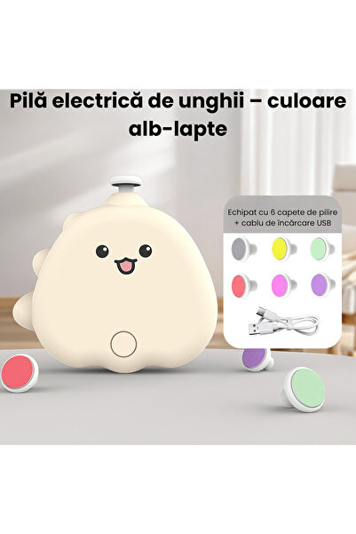 ALPACO Pilă Electrică Unghii Bebeluși Și Adulți, 6 Capete, Usb, Silențioasă, Oprire Automată