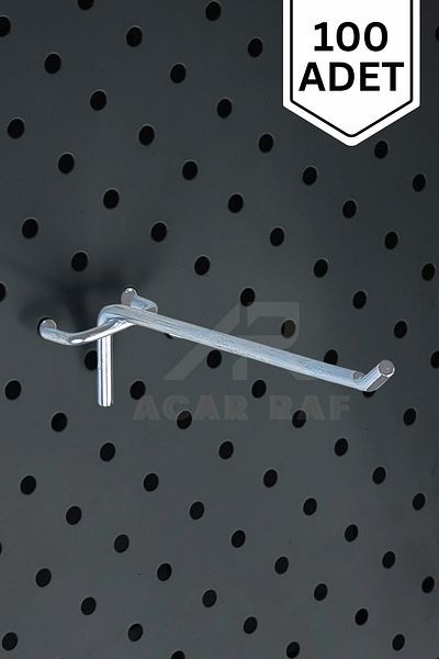 Acar Raf Fund Hook 100 Pieces 20 cm Pegboard and Curtain Shelf Hanger Wire Rod
