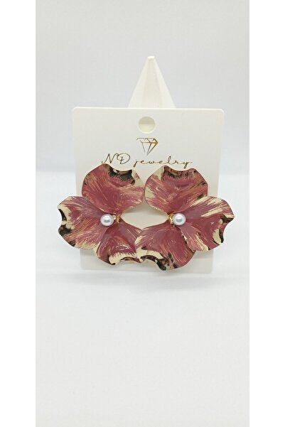 ndjewelry لؤلؤة مفصلة أقراط زهرة البلاط