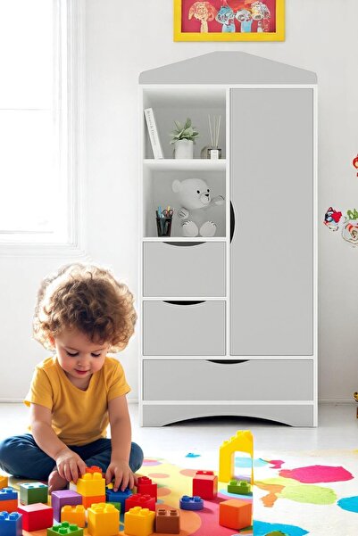 FLORADESİGN Gardırop / Elbise Dolabı / Çocuk Genç / Raflı ve çekmeceli