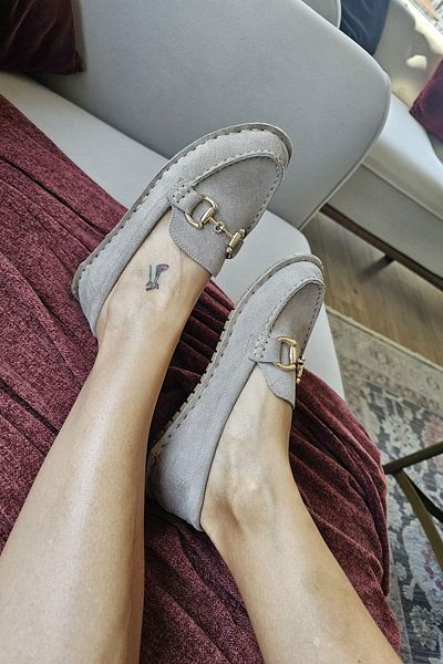 Topukla Footwear 056 2175 Γυναικεία Suede Loafer Παπούτσια με λεπτομέρεια με τακούνι