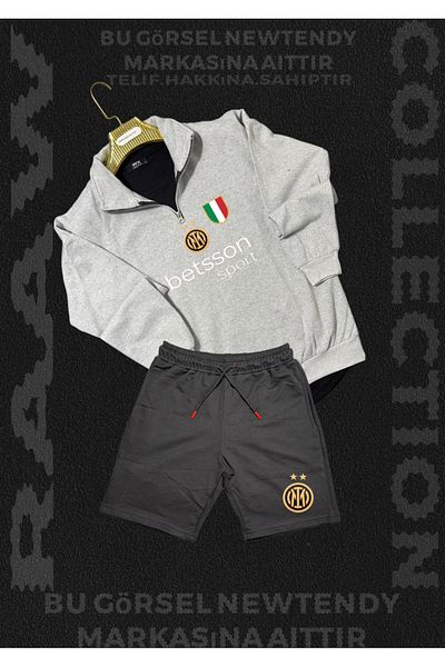 Minikelya Stand-Up Collar Zipper Sweatshirt and Summer Shorts Fan Combination Set of 2