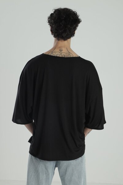 COCOPELLI Μπλούζα Fakir Κοντομάνικη Μαύρη Βισκόζη