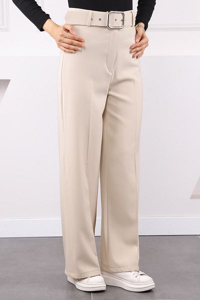 İmajButik Stone Wide Leg Belted Trousers