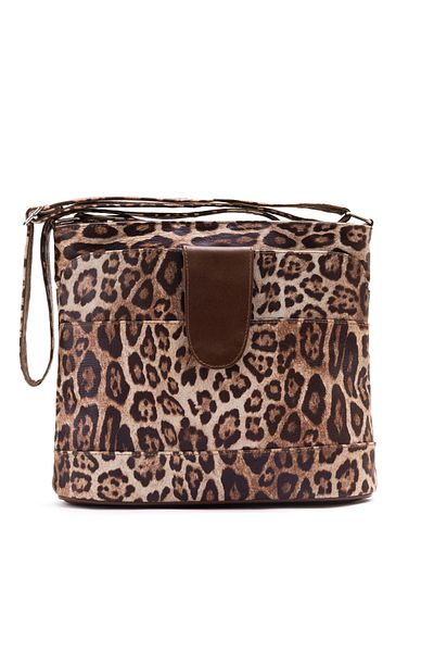 fubileather Genuine Leather Crossbody Leopard Messenger Bag