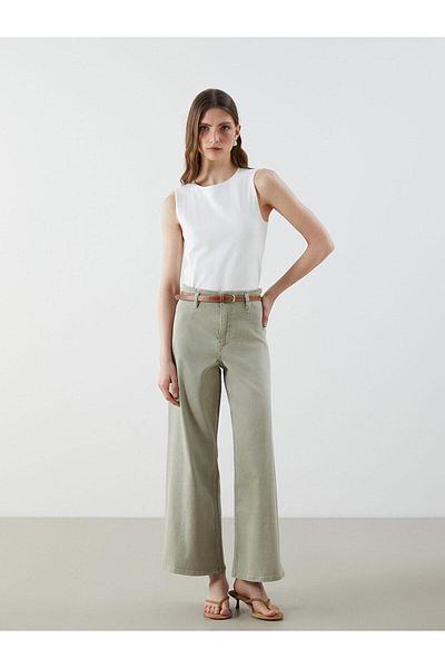 LC Waikiki Γυναικείο τζιν παντελόνι LCW Jeans με φαρδιά ζώνη μέσης (S5)