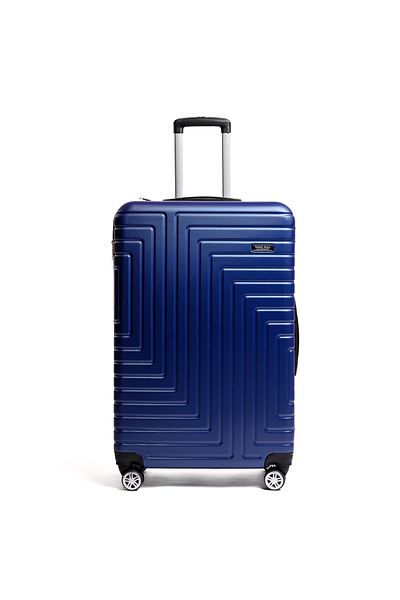 Travel POLO Large trolley, TRAVEL POLO, 78x48x32cm, A1004, checked luggage. ABS suitcase, Navy blue