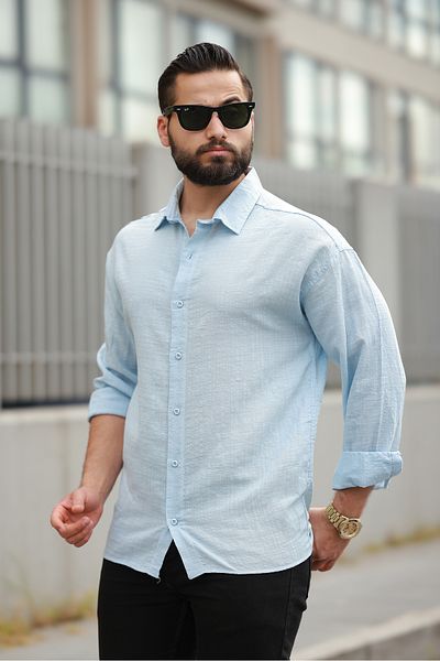 BASEL.CO Ежедневна риза Oversize от ленен микс