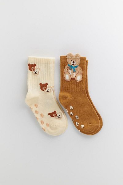Katia&Bony Katiya&Bony Baby Teddy Printed 2-Pack Socket Socks
