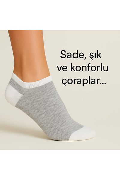 Butik Flanör Light Gray 10-Piece Booties Socks