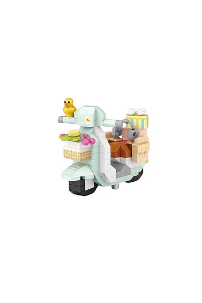 wakawakakidsstore Cute Duck Figure Scooter Mini Micro Block Construction Set (6+ Years) - Blue - 3-14 Years