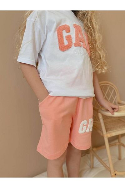 YİGİT BUTİK Yigit Butik Süzene Embroidered Girl's Shorts Suit