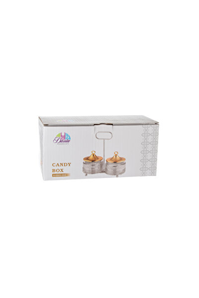 Dania Elegant double silver and gold design stand for dates, sweets and nuts